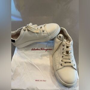 Salvatore Ferragamo White Sneakers Womens size 7